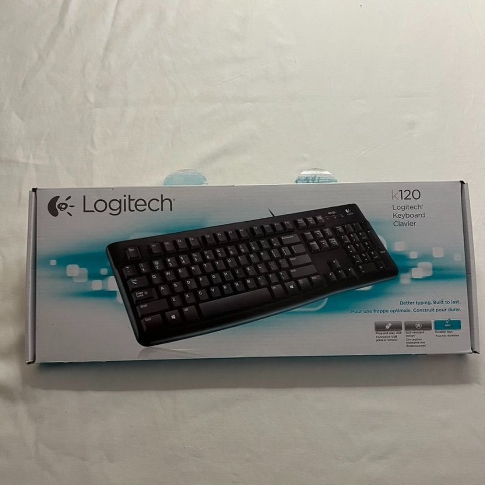 Logitec Keyboard K120‎ Plug-and-Play USB Keyboard, black NIB-Open box unused
